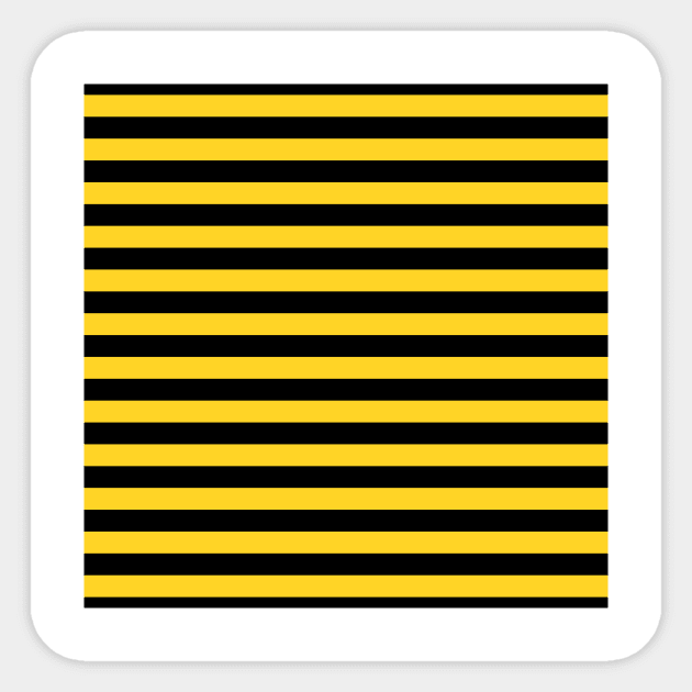 Yellow and Black Honey Bee Stripes Sticker by podartist